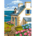 Дом у моря Раскраска картина по номерам на холсте