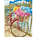 Велосипед в цветах Раскраска картина по номерам на холсте