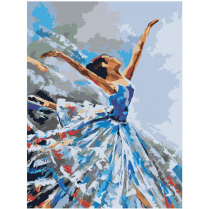 Танцующая балерина 30х40 Раскраска картина по номерам на холсте