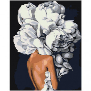 Скромная цветочная голова девушки Раскраска картина по номерам на холсте