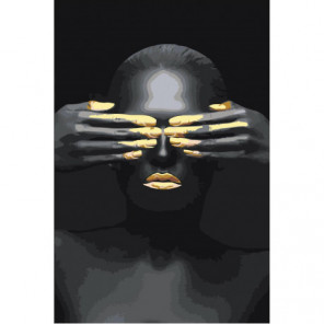 Африканка с закрытыми глазами Раскраска картина по номерам на холсте