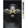 Африканка с закрытыми глазами 80х120 Раскраска картина по номерам на холсте