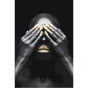 Африканская женщина с закрытыми глазами 80х120 Раскраска картина по номерам на холсте