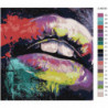 Радужные губы модерн арт 80х80 Раскраска картина по номерам на холсте