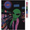 Инопланетянин в супермаркете 80х100 Раскраска картина по номерам на холсте