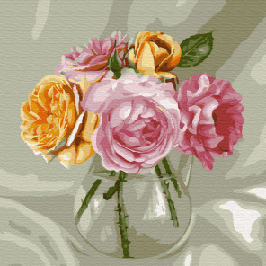  Букет из роз. Бузин Раскраска картина по номерам на холсте KH0724