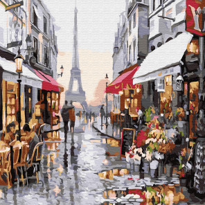Внешний вид коробки Прогулки по Парижу Раскраска картина по номерам на холсте KH0681