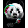  Панда с мыльными пузырями Раскраска картина по номерам на холсте MCA877