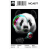 Сложность и количество цветов Панда с мыльными пузырями Раскраска картина по номерам на холсте MCA877