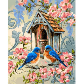 Сложность и количество цветов Птички синички Раскраска картина по номерам на холсте GX21728