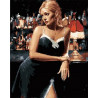  Девушка у стойки бара Раскраска картина по номерам на холсте МСА474