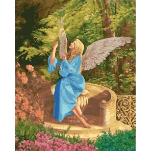 Сложность и количество цветов Ангел в саду Раскраска картина по номерам на холсте МСА610