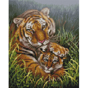 Сложность и количество цветов Тигрица с тигренком Алмазная вышивка мозаика на подрамнике VА133