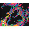 Радужный дракон 100х125 Раскраска картина по номерам на холсте