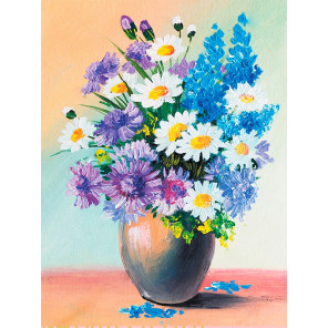 Фото холста Полевой букет цветов Алмазная мозаика на подрамнике LE116