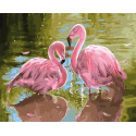 Розовые фламинго Раскраска картина по номерам на холсте