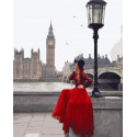Девушка в Лондоне Раскраска картина по номерам на холсте
