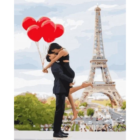  Париж - город для тех, кто влюблен… Раскраска картина по номерам на холсте GX34599