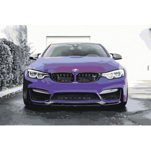  BMW Раскраска картина по номерам на холсте с флуоресцентными красками AAAA-M001