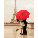 Любовь в Париже под дождем Раскраска картина по номерам на холсте