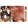 Палитра цветов Меч, бабочка и сакура Раскраска картина по номерам на холсте AAAA-FIR115-80x120