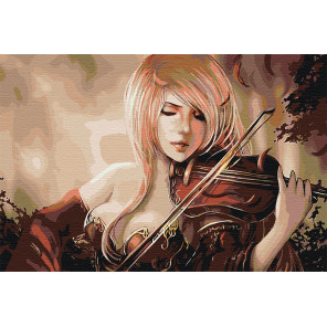 Пример картины в интерьере Игра на скрипке Раскраска картина по номерам на холсте AAAA-FIR116-100x150