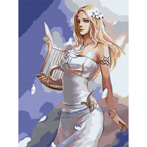 Палитра цветов Девушка с арфой Раскраска картина по номерам на холсте AAAA-FIR117-75x100