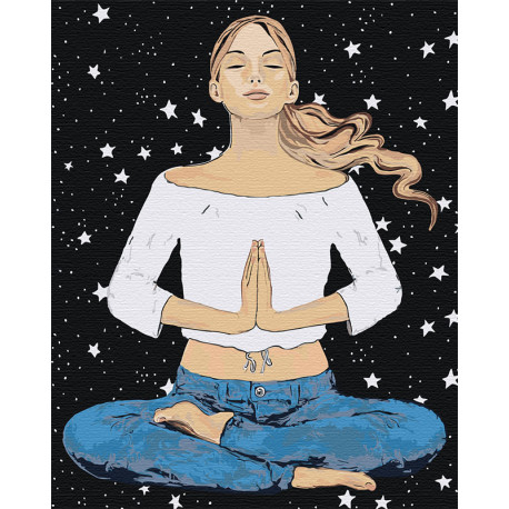  Медитация Раскраска картина по номерам на холсте AAAA-DV05-100x125