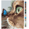 Палитра цветов Котёнок и бабочка на носу Раскраска картина по номерам на холсте AAAA-JV3