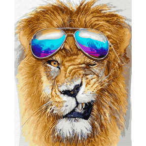  Модный лев Раскраска картина по номерам на холсте ZX 23652