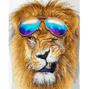 Модный лев Раскраска картина по номерам на холсте