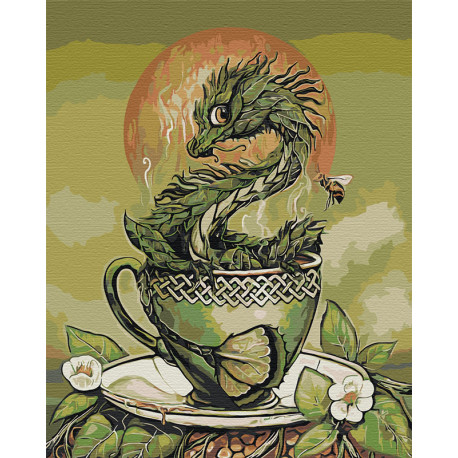 Хранитель зелёного чая. Дракон Раскраска картина по номерам на холсте AAAA-JV4-80x100