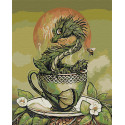 Хранитель зелёного чая. Дракон Раскраска картина по номерам на холсте