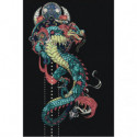 Японский дракон 80х120 Раскраска картина по номерам на холсте