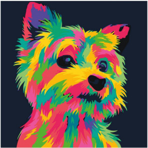 Радужный щенок Раскраска картина по номерам на холсте
