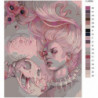 Девушка в розовых тонах Раскраска картина по номерам на холсте