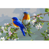  Весенние птицы Раскраска по номерам на холсте KH0870