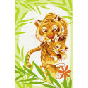 Тигрица с тигрёнком Раскраска по номерам на холсте