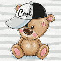 Медвежонок в кепке Раскраска картина по номерам на холсте