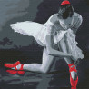  Балерина в красных пуантах Раскраска картина по номерам на холсте KHM0037