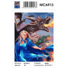 Сложность и количество цветов Девушка и драконы Раскраска картина по номерам на холсте MCA913