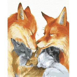  Влюбленные лисы Раскраска картина по номерам на холсте MCA929