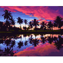 Тропический закат Раскраска картина по номерам на холсте
