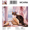 Сложность и количество цветов Кошка на окне Раскраска картина по номерам на холсте MCA956