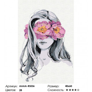  Девушка с розовым цветочным венком Раскраска картина по номерам на холсте AAAA-RS036