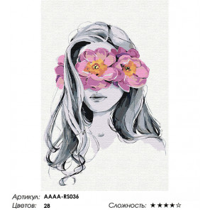  Девушка с розовым цветочным венком Раскраска картина по номерам на холсте AAAA-RS036-80x120