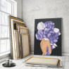 Пример в интерьере Девушка с цветком на голове. Сиреневые пионы Раскраска картина по номерам на холсте AAAA-RS030-75x100