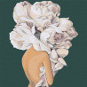  Девушка с цветком на голове на зеленом фоне Раскраска картина по номерам на холсте AAAA-RS013-100x100