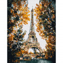 Париж. Эйфелева башня Картина по номерам с цветной схемой на холсте