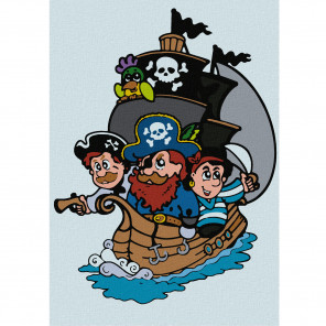  Пиратский корабль Раскраска по номерам на холсте KHM0009